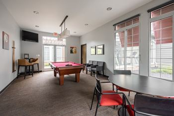 Club room with billiards table